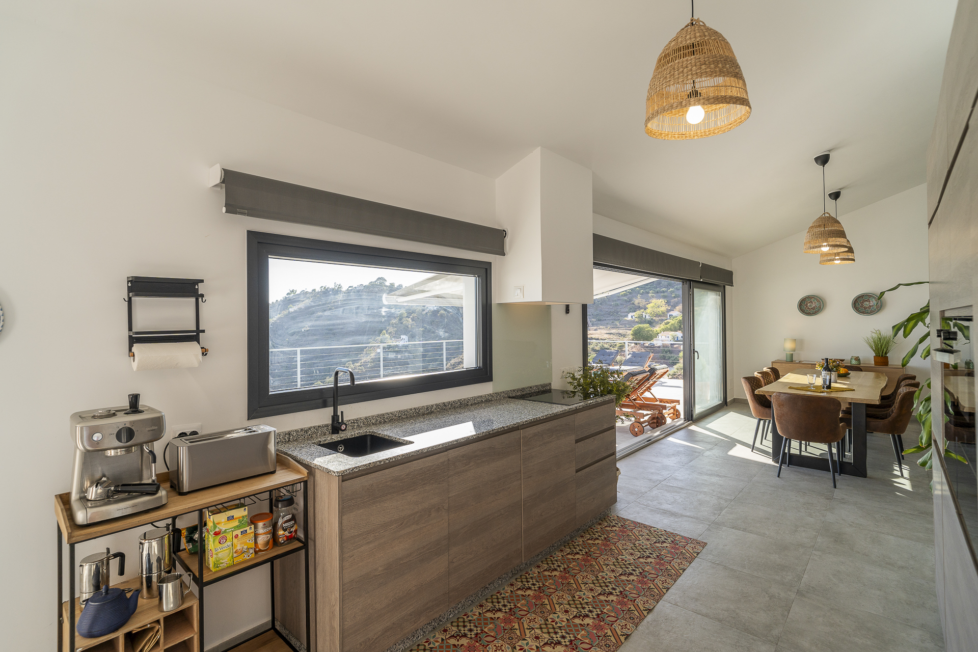 Kitchen with Breville espresso machine